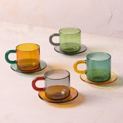 Lenox Fine Lenox Fine Niko Glass Espresso Cups & Saucers, Set of 4