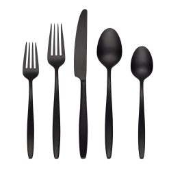 Lenox Fine Lenox Fine Nylah Black Satin 20-Piece Flatware Set