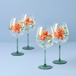 Lenox Fine Lenox Fine Butterfly Meadow Holiday Balloon Glasses, Set of 4