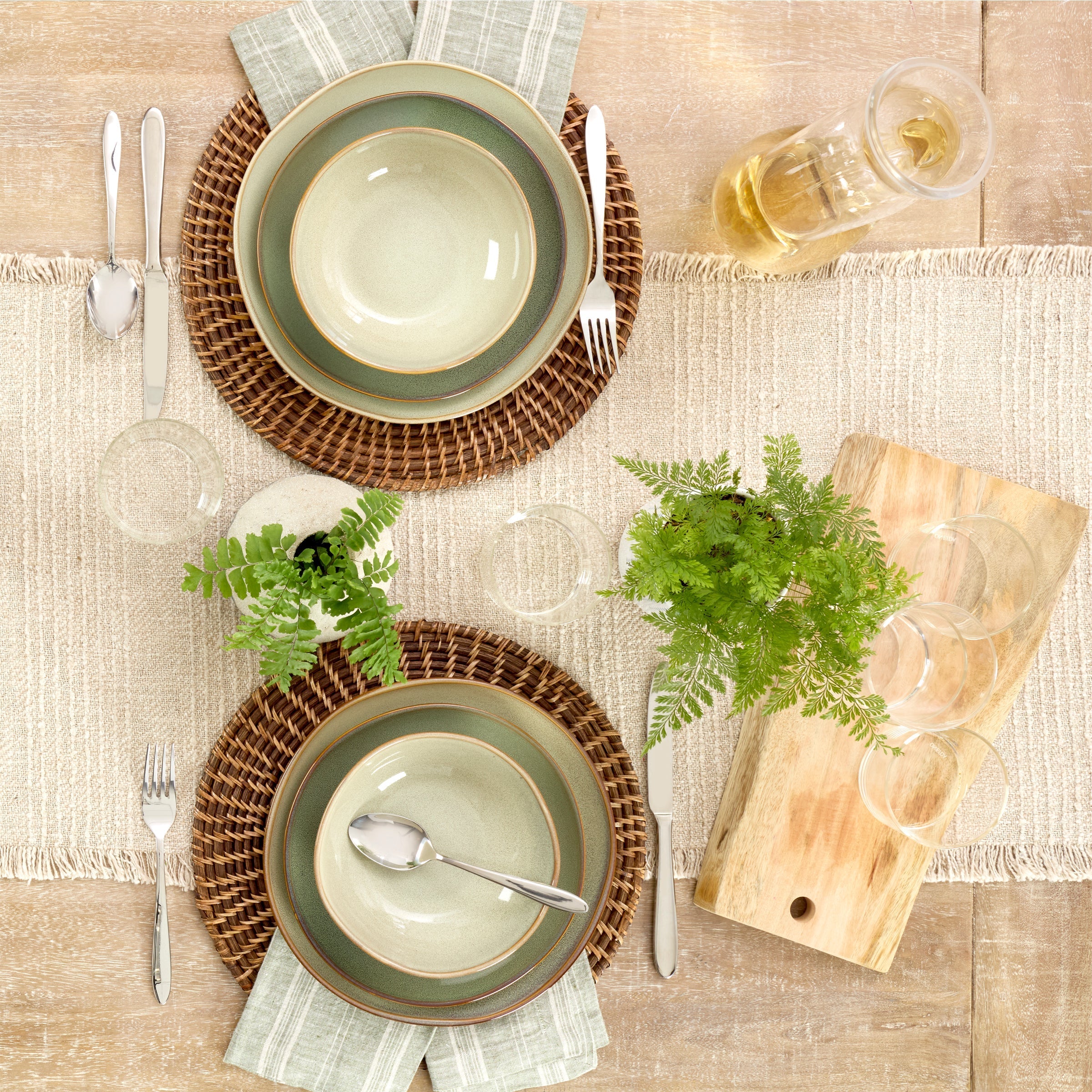 Lenox Fine Lenox Fine Organic Shades Sage Green 12-Piece Dinnerware Set - Image 4