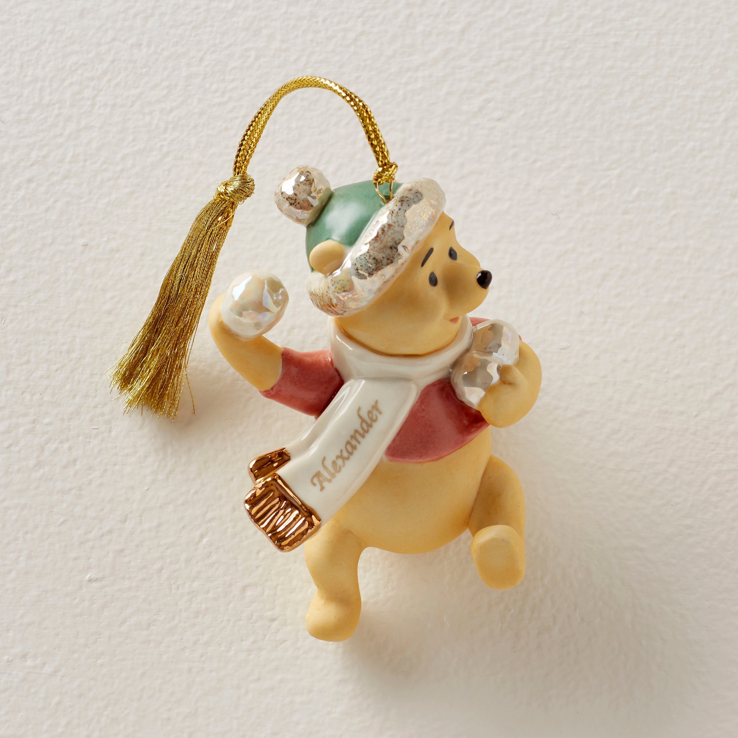 Lenox Fine Lenox Fine Personalized Pooh's Winter Fun Ornament
