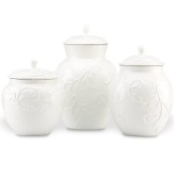 Alternative view of Lenox Fine Lenox Fine Opal Innocence Carved 3-Piece Canister Set