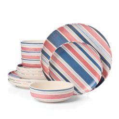 Lenox Fine Lenox Fine 24 Seven Melamine Stripe 12-Piece Dinnerware Set