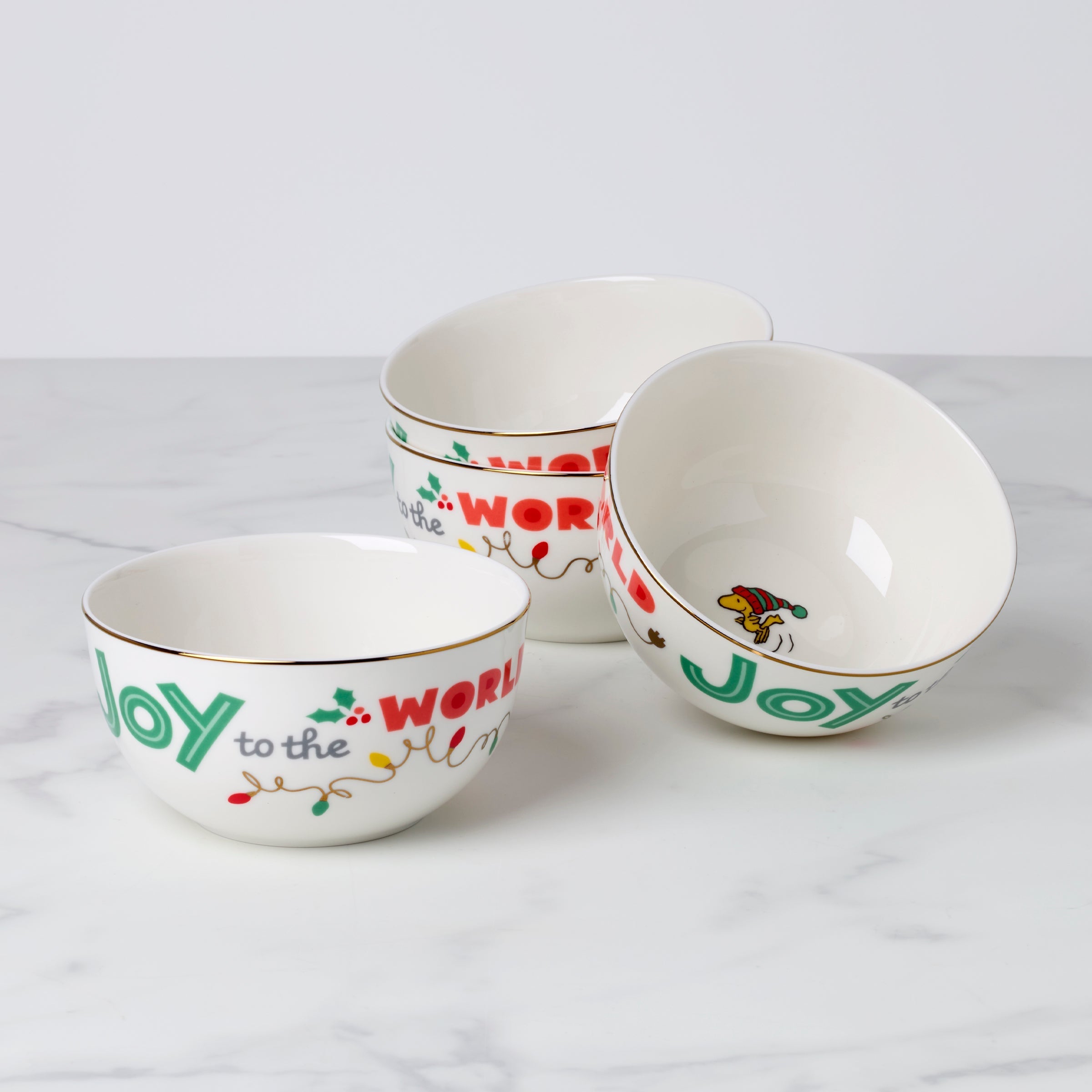 Lenox Fine Lenox Fine Snoopy Christmas All-Purpose Bowls, Set of 4