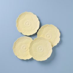 Lenox Fine Lenox Fine Butterfly Meadow Floral Yellow Accent Plates, Set of 4