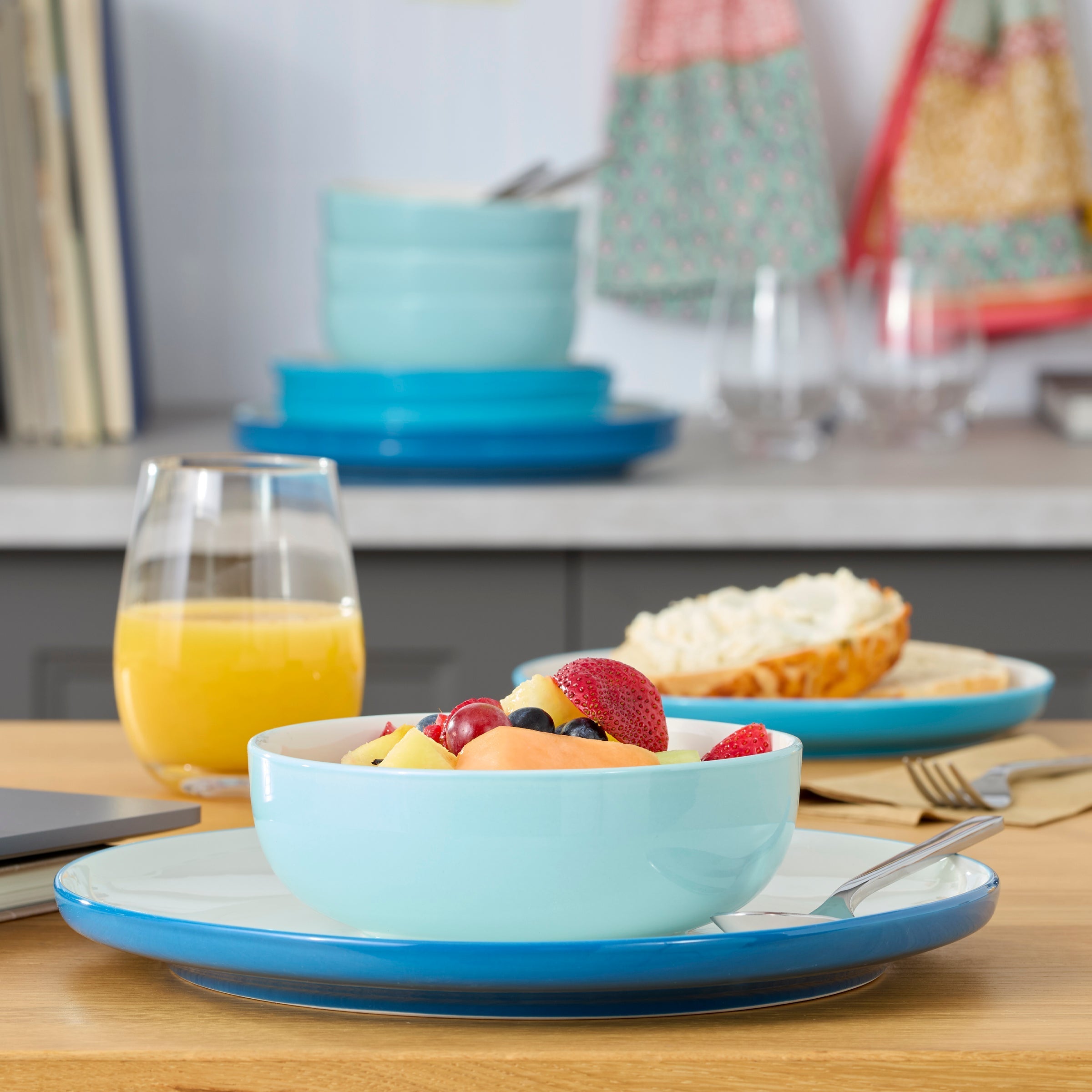 Lenox Fine Lenox Fine 24 Seven Colors Turquoise 12-Piece Dinnerware Set - Image 12
