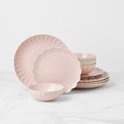 Lenox Fine Lenox Fine French Perle Scallop Blush 12-Piece Dinnerware Set