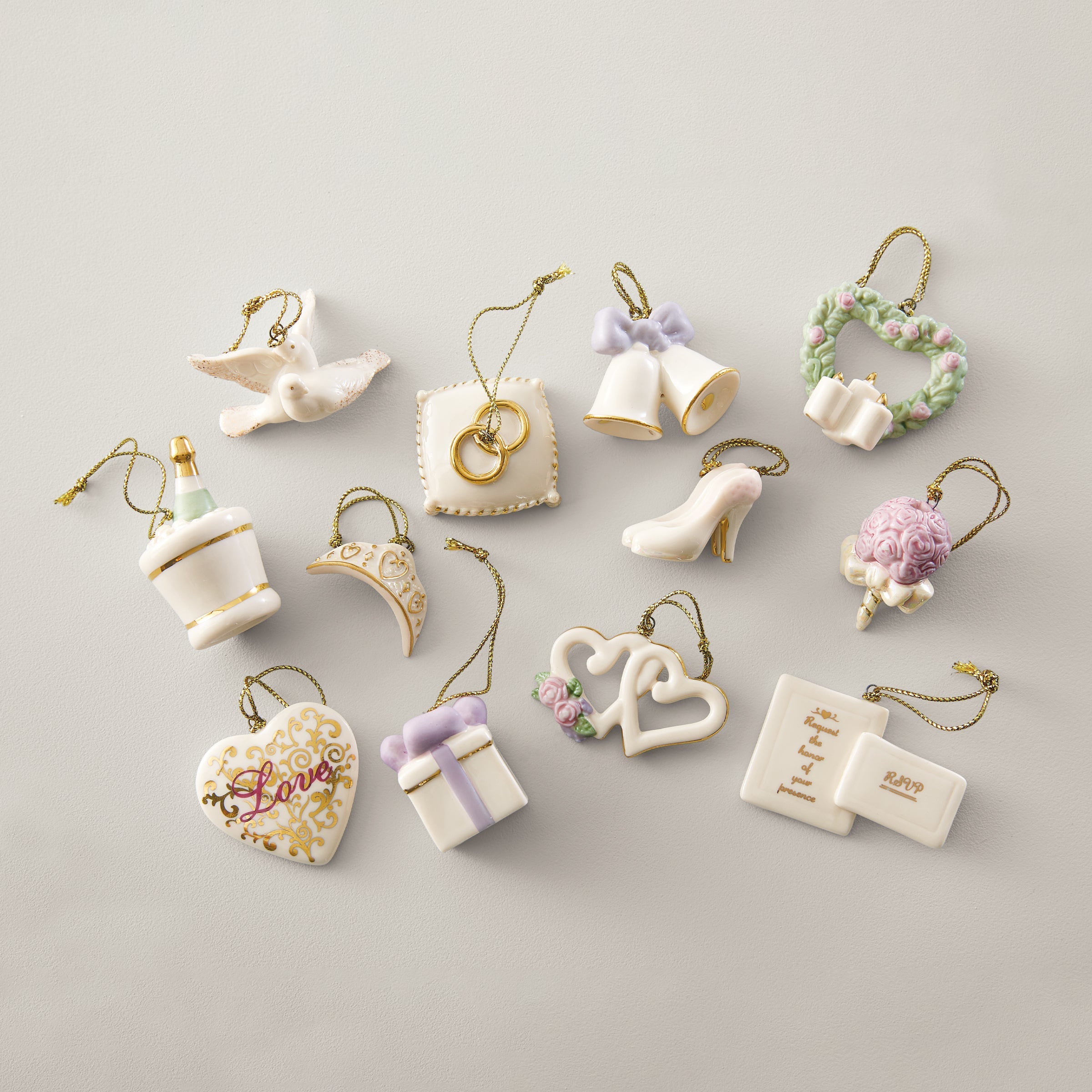 Lenox Fine Lenox Fine Wedding Bliss 12-Piece Mini Ornament Set