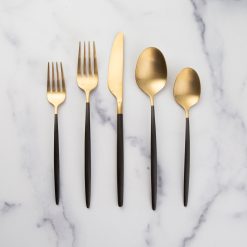 Lenox Fine Lenox Fine Gaze Black Champagne Satin 20-Piece Flatware Set