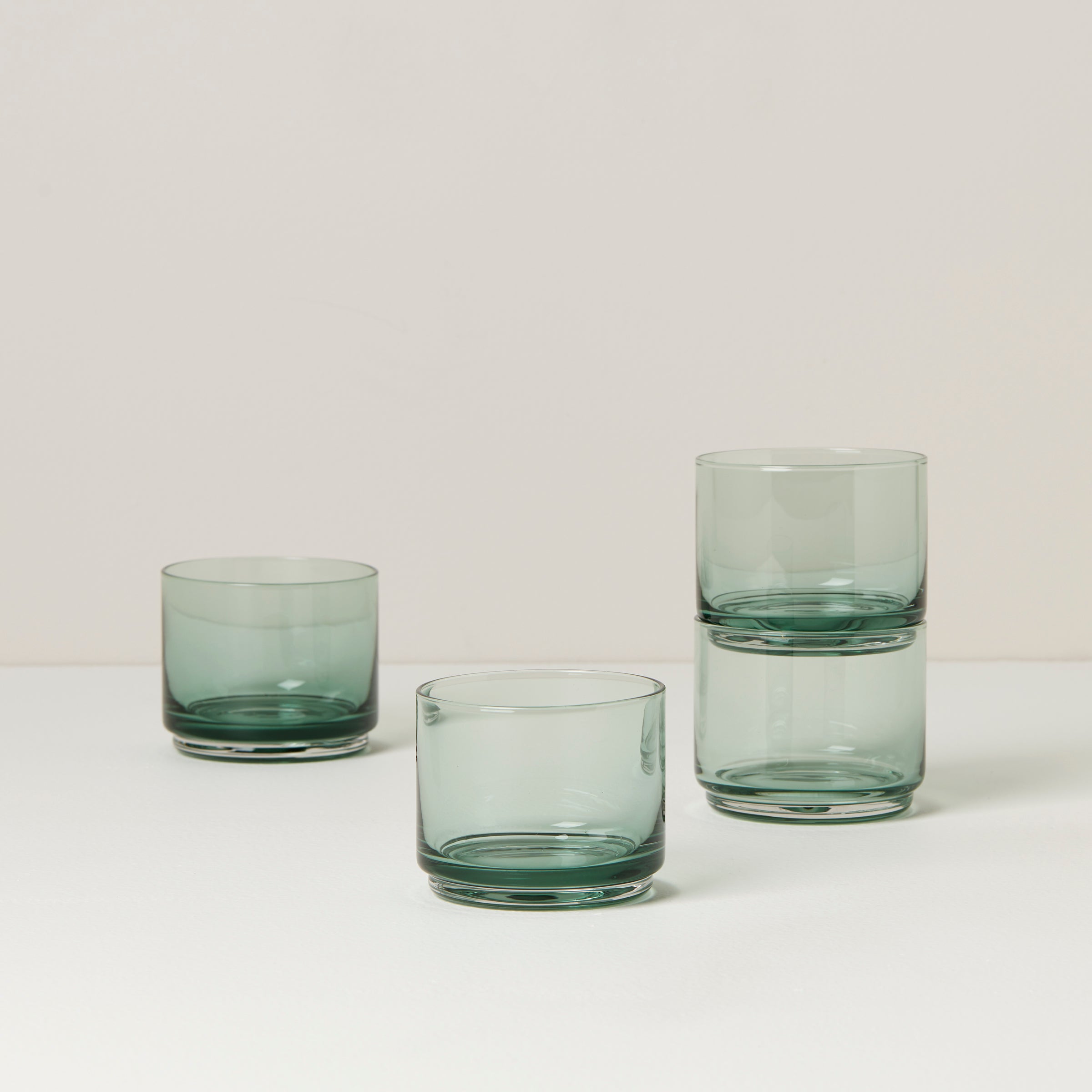 Lenox Fine Lenox Fine Tuscany Classics Stackable Green Short Glasses, Set of 4