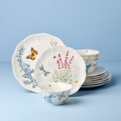 Lenox Fine Lenox Fine Butterfly Meadow Herbs 12-Piece Dinnerware Set