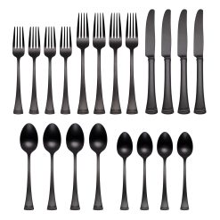 Alternative view of Lenox Fine Lenox Fine Portola Black Satin 20-Piece Flatware Set