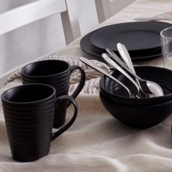 Alternative view of Lenox Fine Lenox Fine Ridge Black Mugs, Set of 4