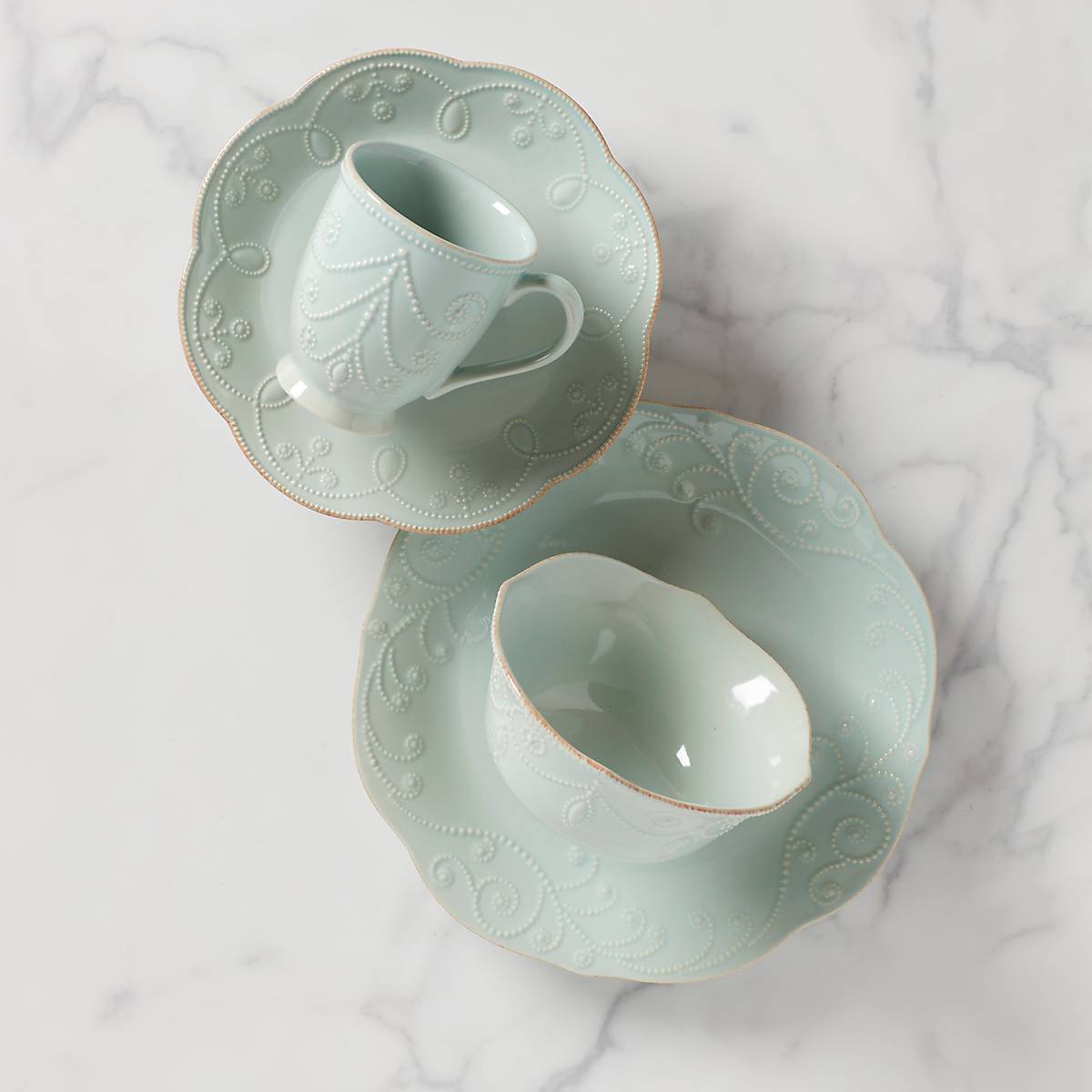 Lenox Fine Lenox Fine French Perle Ice Blue 4-Piece Place Setting
