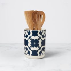 Lenox Fine Lenox Fine Elegant Geo Utensil Crock with Wood Utensils