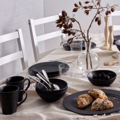 Alternative view of Lenox Fine Lenox Fine Ridge Black 12-Piece Dinnerware Set