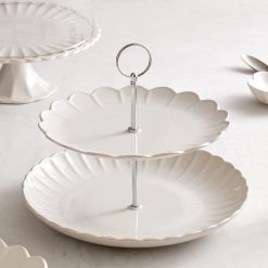 Alternative view of Lenox Fine Lenox Fine French Perle Scallop White 2-Tier Server