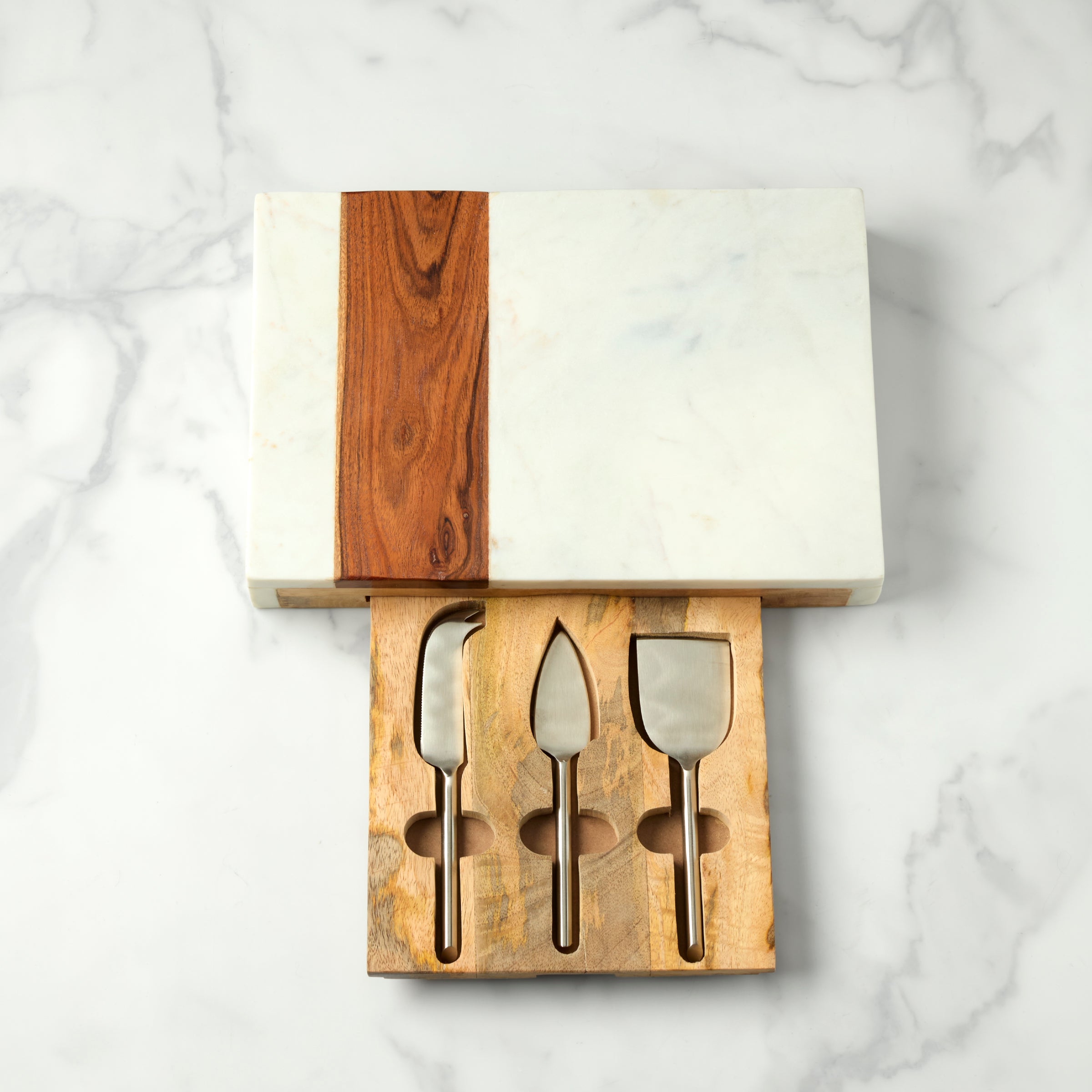 Lenox Fine Lenox Fine Marble & Wood Serving Board with Cheese Server Set