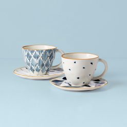 Lenox Fine Lenox Fine Blue Bay 4-Piece Teacup & Saucer Set