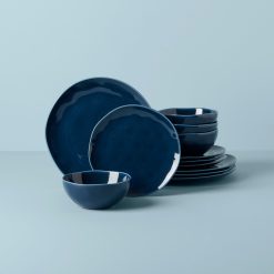 Lenox Fine Lenox Fine Bay Colors Blue 12-Piece Dinnerware Set