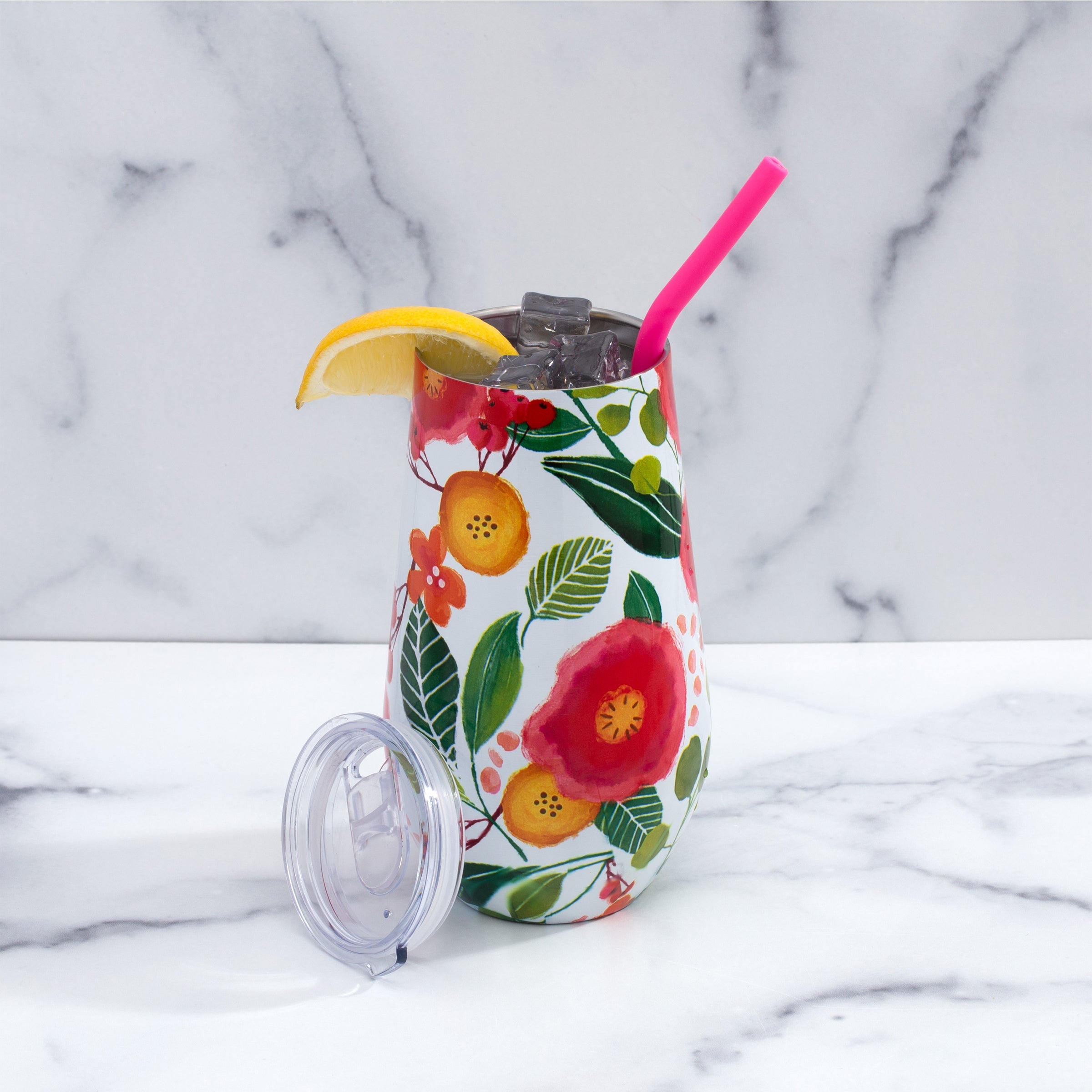 Lenox Fine Lenox Fine Floral Wine Tumbler With Straw, Set of 12 - Image 4