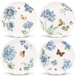 Alternative view of Lenox Fine Lenox Fine Butterfly Meadow Blue Dessert Plates, Set of 4