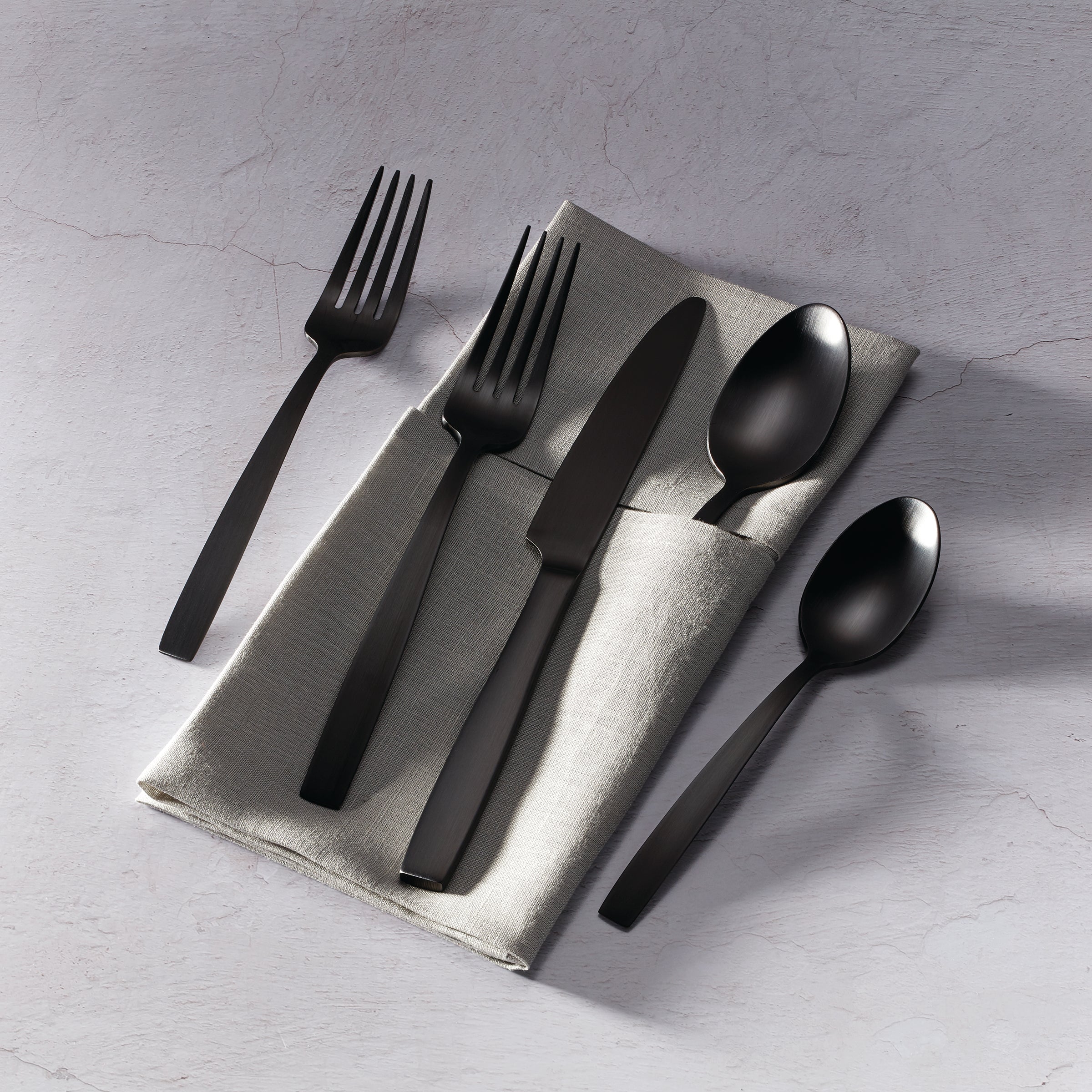 Lenox Fine Lenox Fine Clearview Black Satin 20-Piece Flatware Set - Image 3