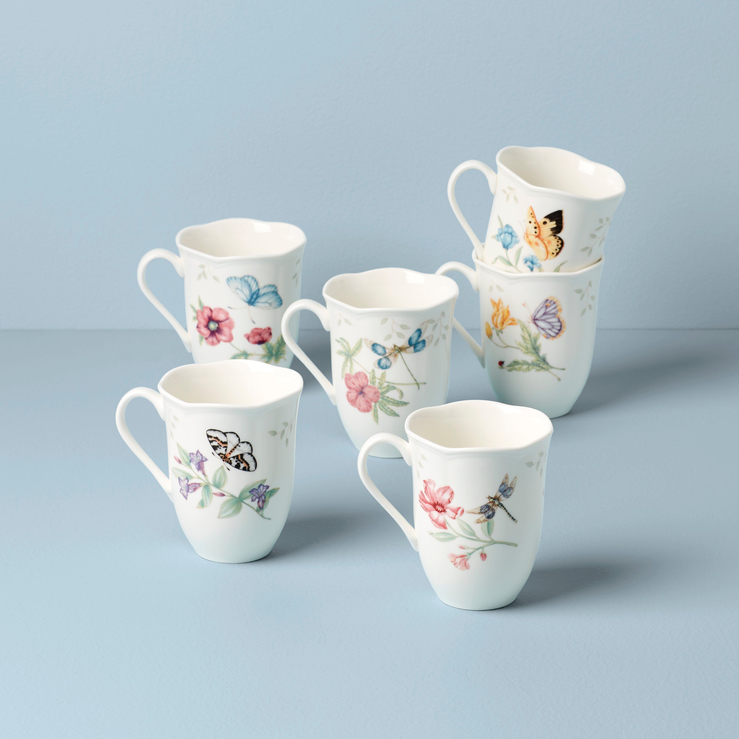 Lenox Fine Lenox Fine Butterfly Meadow Mugs, Set of 6 - Image 2
