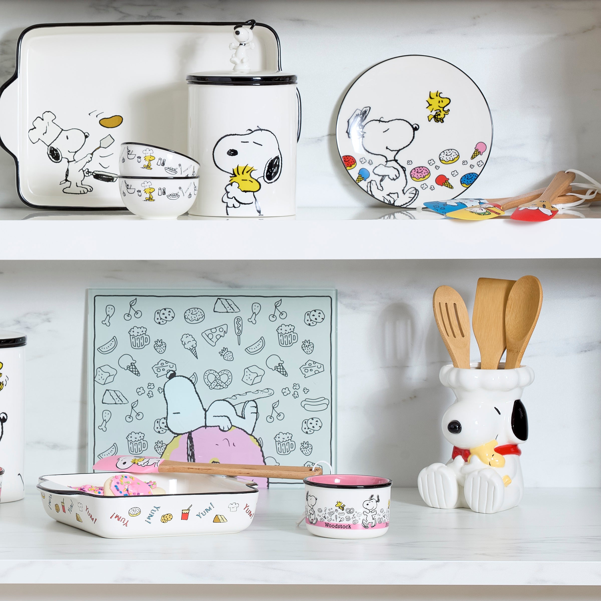 Lenox Fine Lenox Fine Chef Snoopy Figural Utensil Crock 4-Piece Set - Image 3