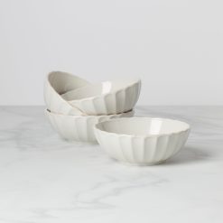 Lenox Fine Lenox Fine French Perle Scallop White All-Purpose Bowls, Set of 4