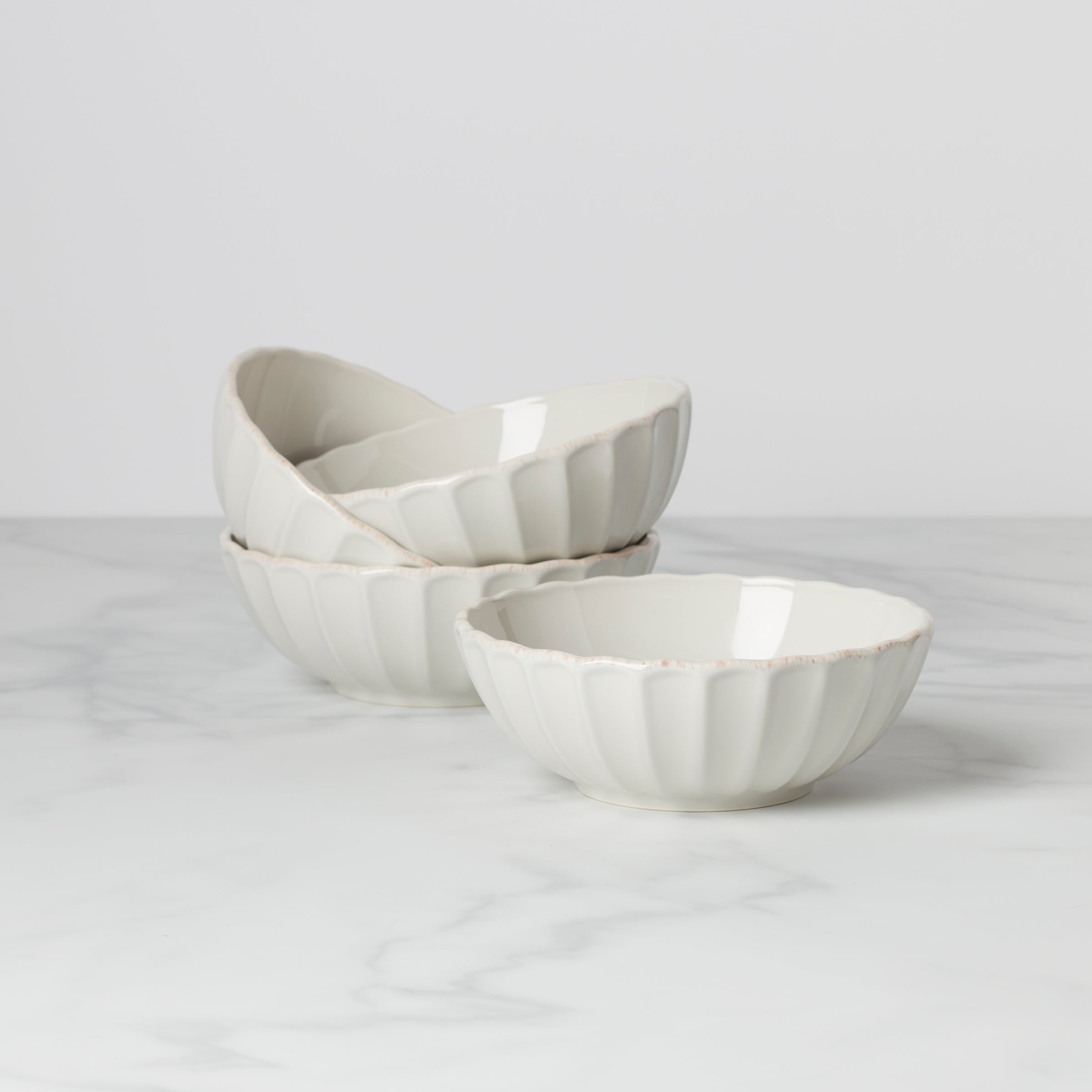 Lenox Fine Lenox Fine French Perle Scallop White All-Purpose Bowls, Set of 4