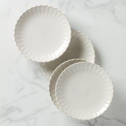 Lenox Fine Lenox Fine French Perle Scallop White Dinner Plates, Set of 4