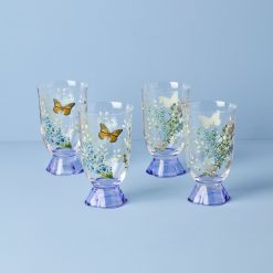 Alternative view of Lenox Fine Lenox Fine Butterfly Meadow Herbs Tall Tumblers, Set of 4