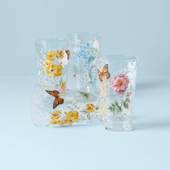 Lenox Fine Lenox Fine Butterfly Meadow Acrylic Highball Glasses, Set of 4