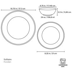 Alternative view of Lenox Fine Lenox Fine Solitaire 12-Piece Dinnerware Set