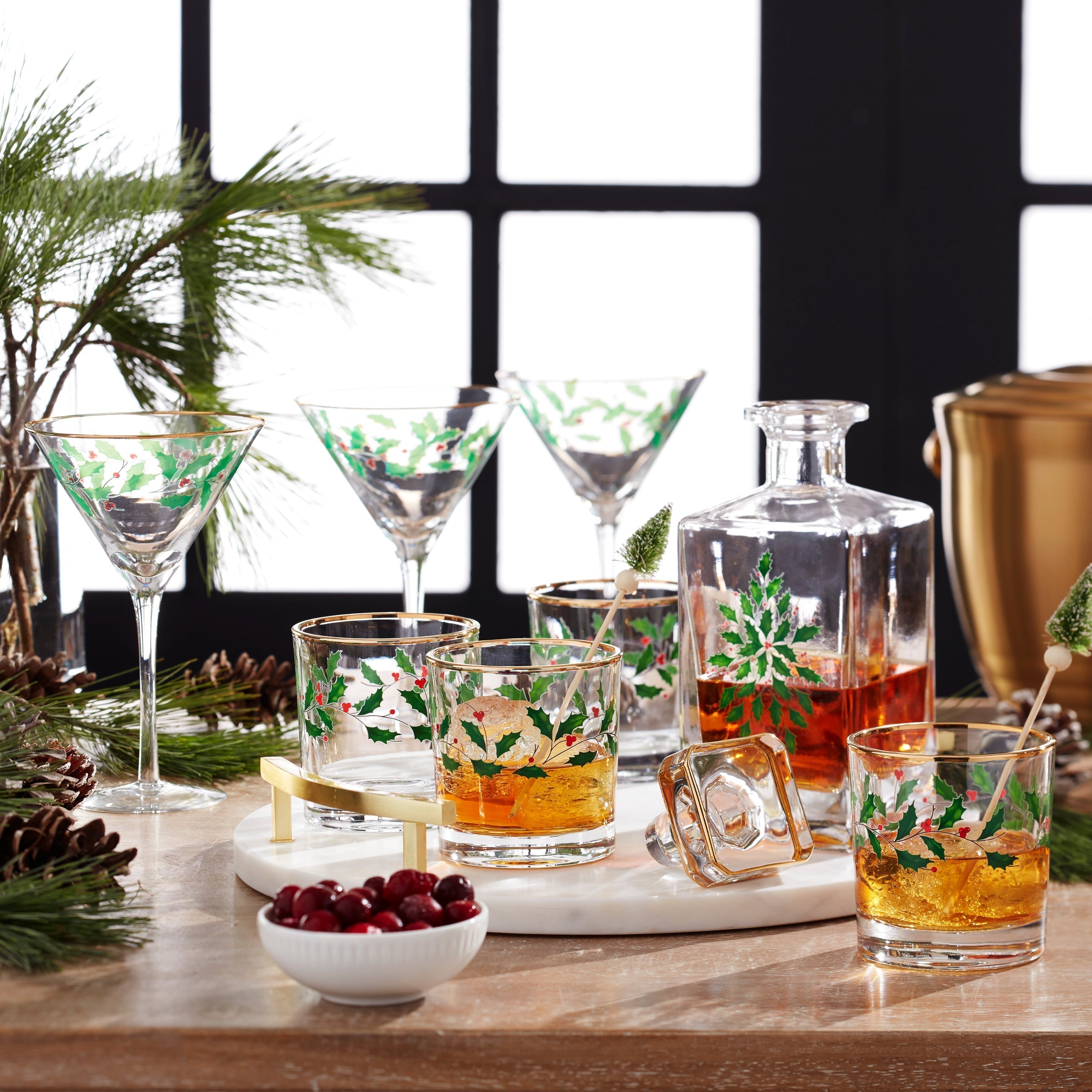 Lenox Fine Lenox Fine Holiday 5-Piece Decanter & Whiskey Glass Set - Image 3