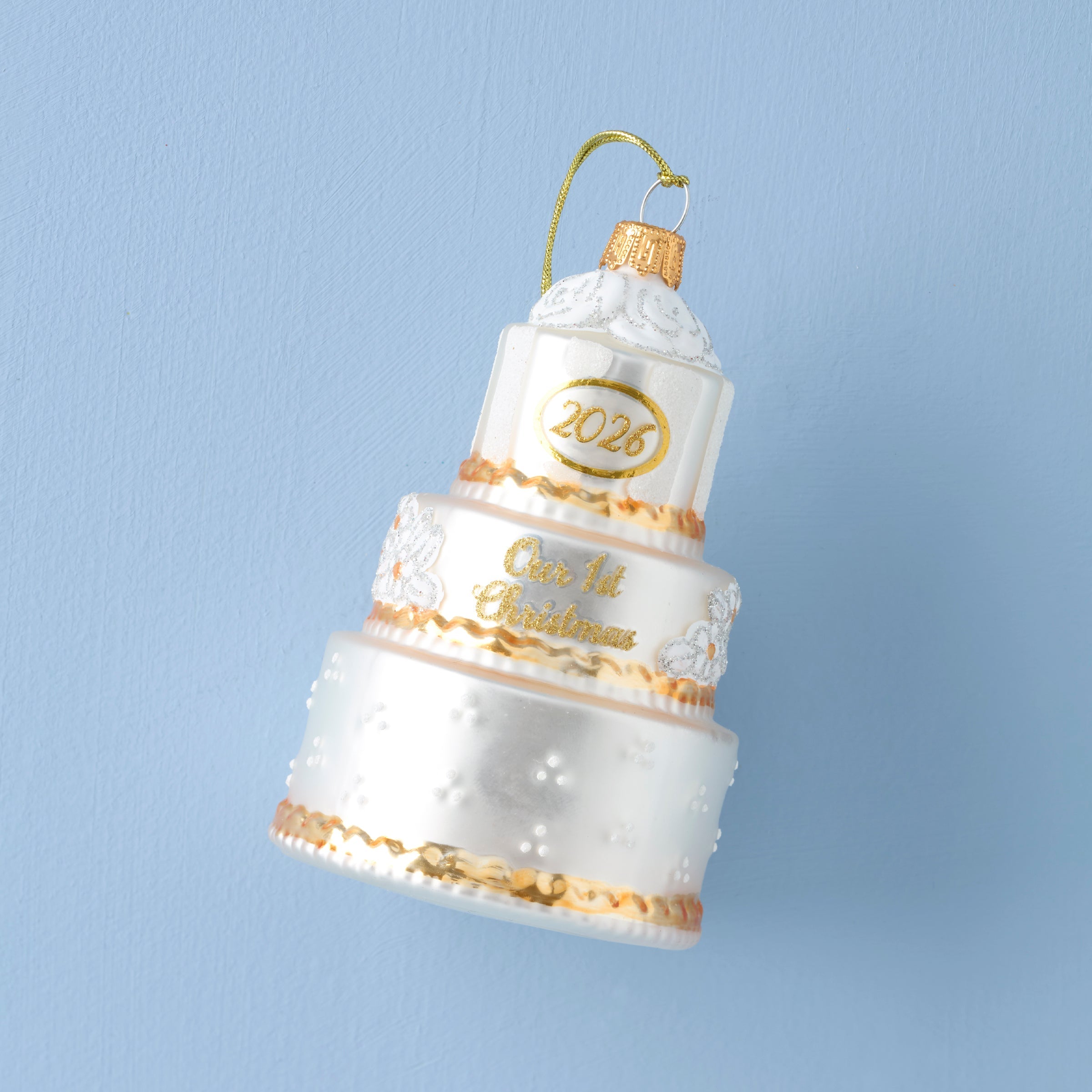 Lenox Fine Lenox Fine 2026 Retro Blown Glass Our 1st Christmas Wedding Ornament