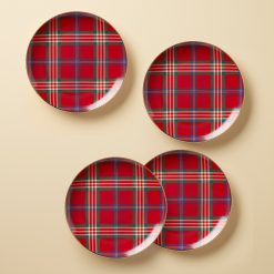 Lenox Fine Lenox Fine Holiday Red Tartan Accent Plates, Set of 4