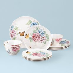 Lenox Fine Lenox Fine Butterfly Meadow Hydrangea 12-Piece Dinnerware Set