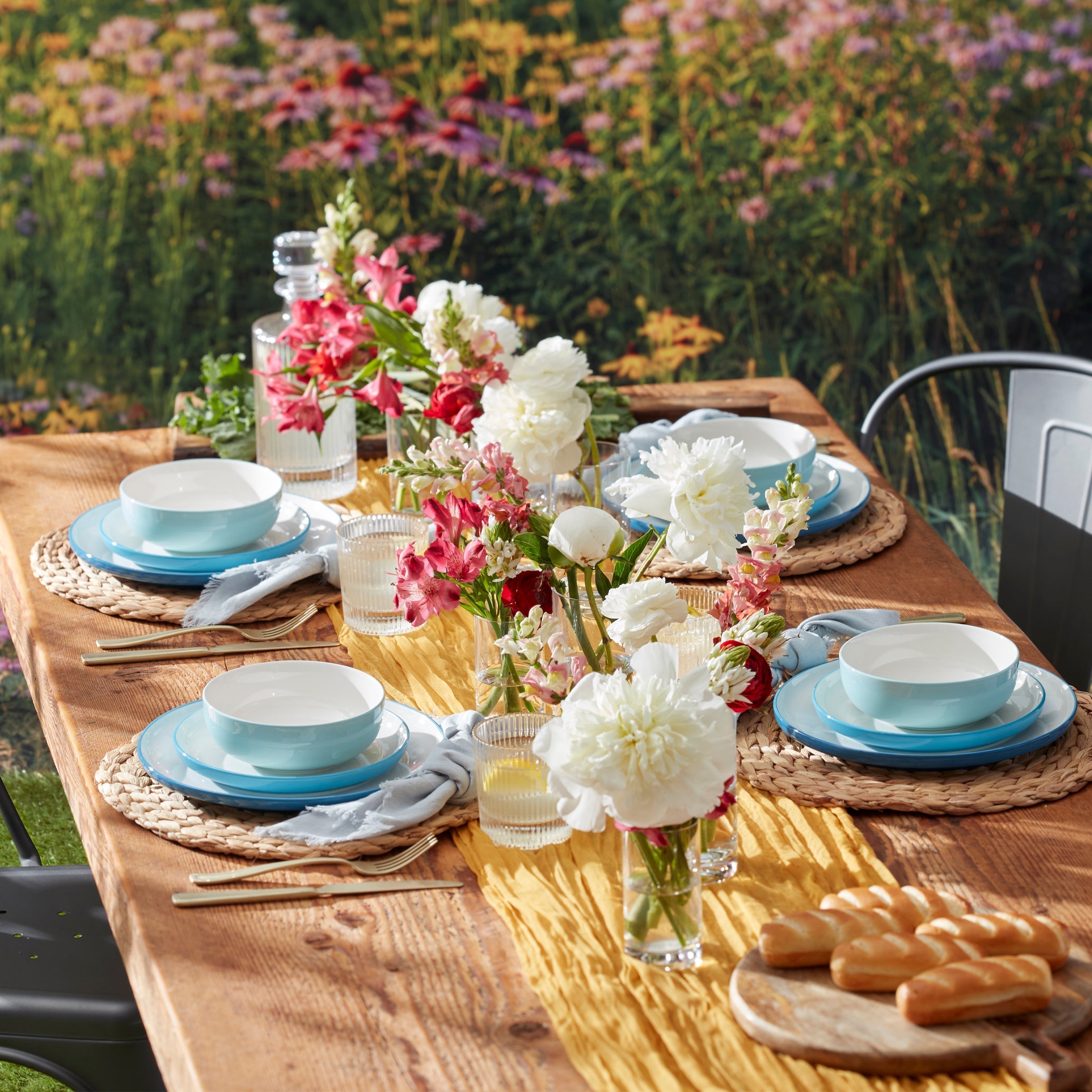 Lenox Fine Lenox Fine 24 Seven Colors Turquoise 12-Piece Dinnerware Set - Image 4
