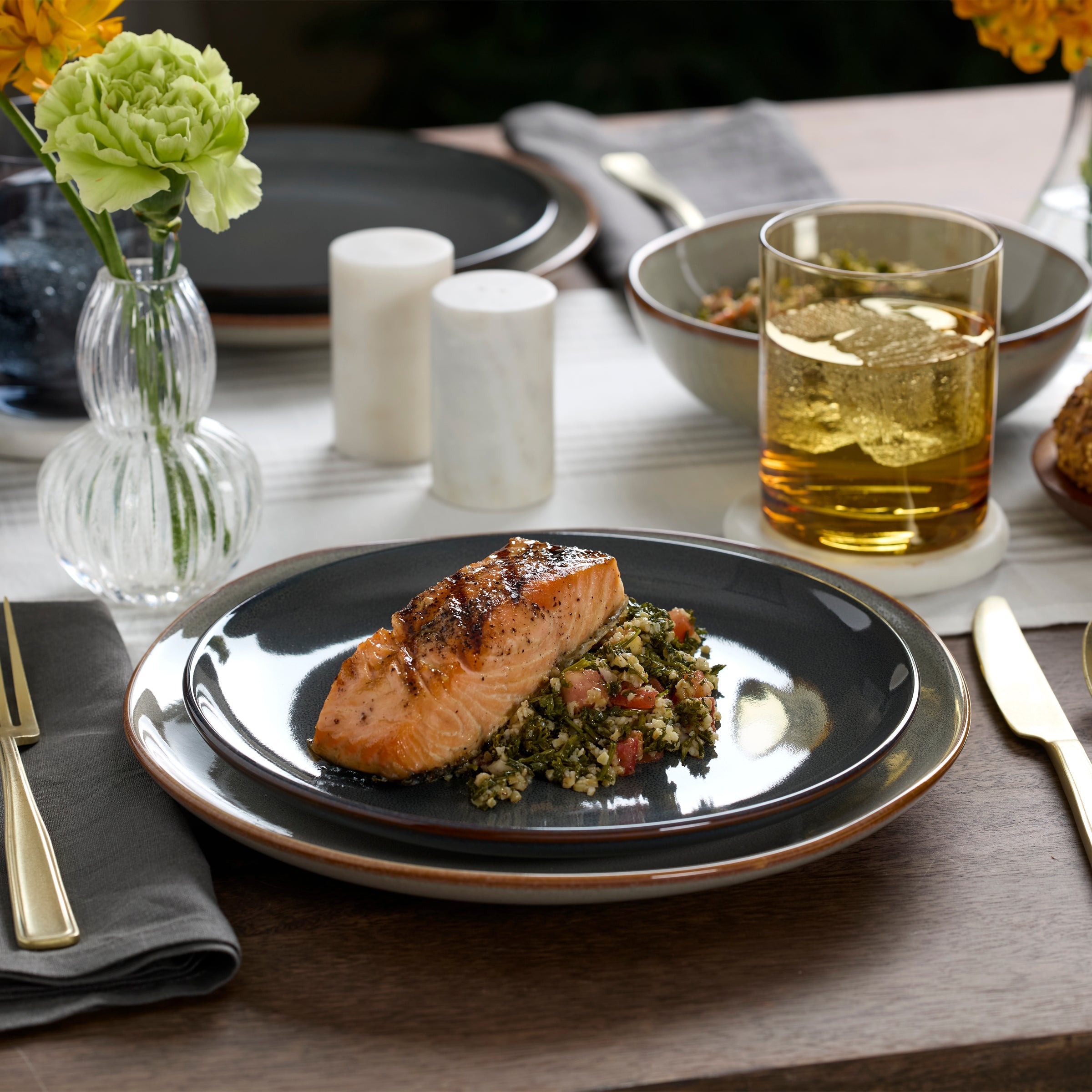 Lenox Fine Lenox Fine Organic Shades Gray 18-Piece Dinnerware Set - Image 4