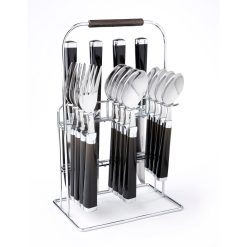 Lenox Fine Lenox Fine Temptation Black Charcoal Handle 16-Piece Flatware Set