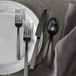 Alternative view of Lenox Fine Lenox Fine Clearview Black Satin 20-Piece Flatware Set