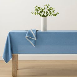 Alternative view of Lenox Fine Lenox Fine French Perle Solid Periwinkle 60x120 Tablecloth