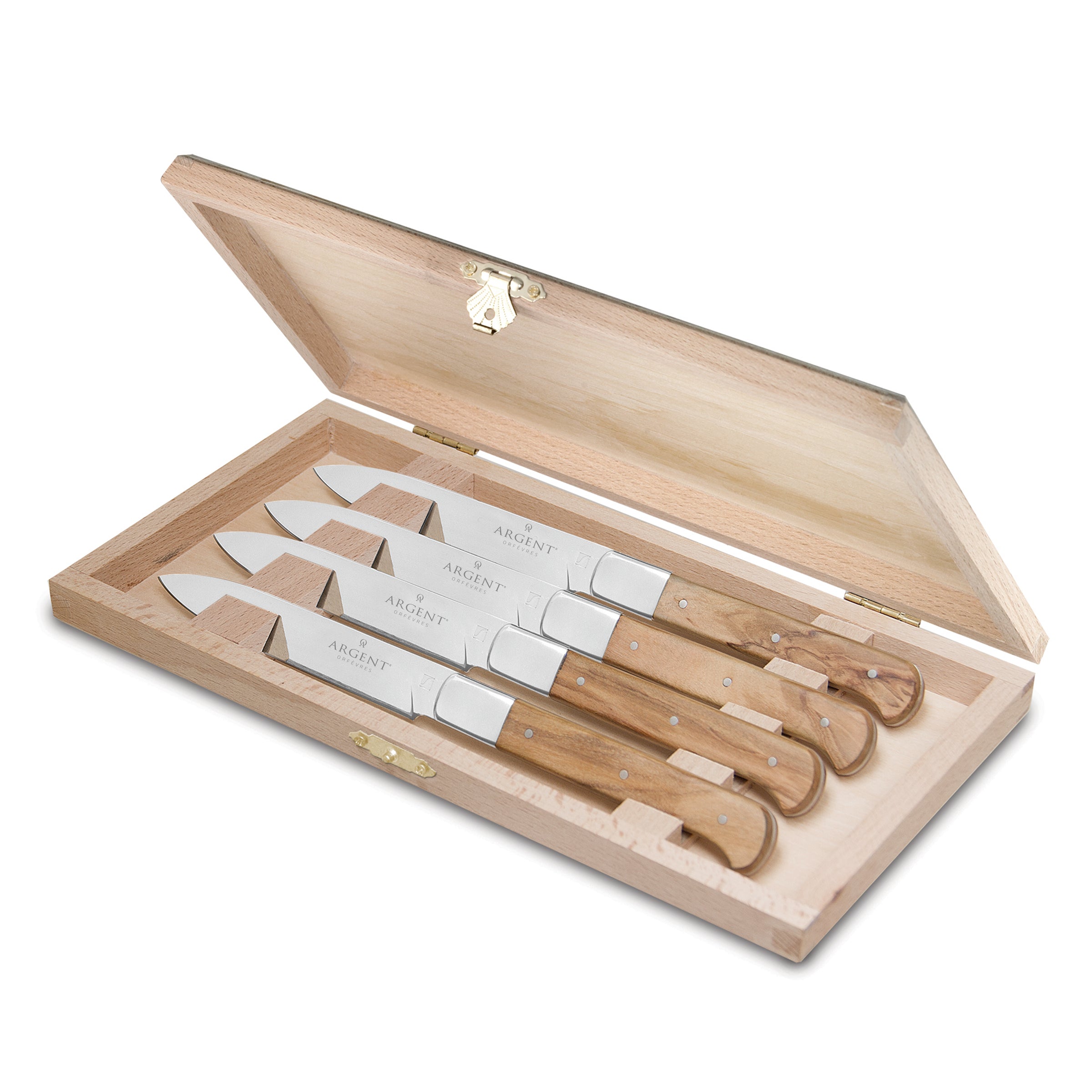 Lenox Fine Lenox Fine Argent Lynden Olive Wood Steak Knives, Set of 4 - Image 6