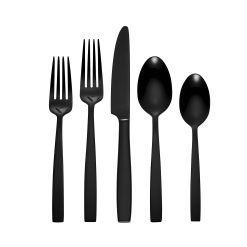 Lenox Fine Lenox Fine Clearview Black Satin 20-Piece Flatware Set