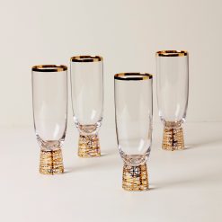 Lenox Fine Lenox Fine Tuscany Classics Gold Frost Flute Glasses, Set of 4