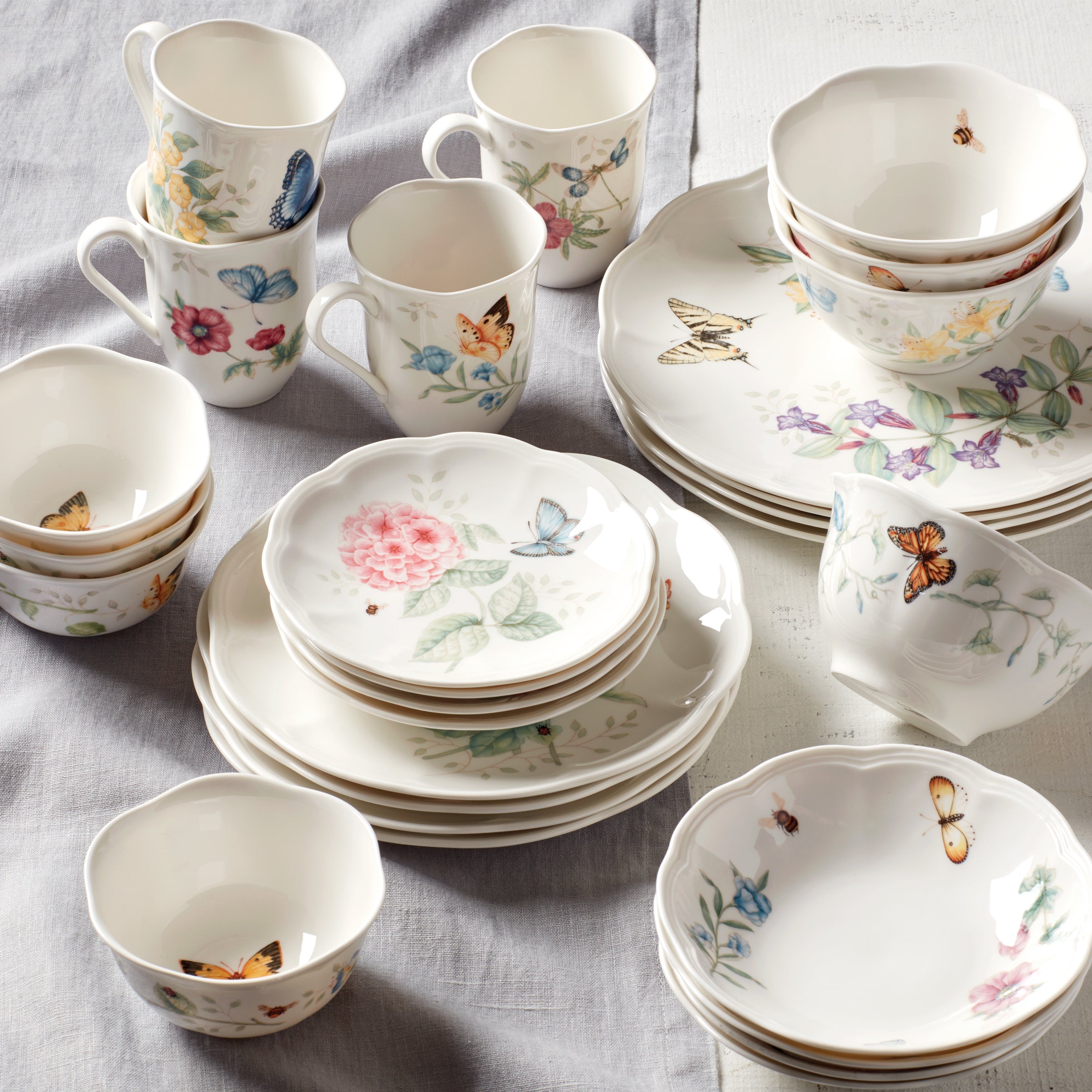 Lenox Fine Lenox Fine Butterfly Meadow 28-Piece Dinnerware Set - Image 13