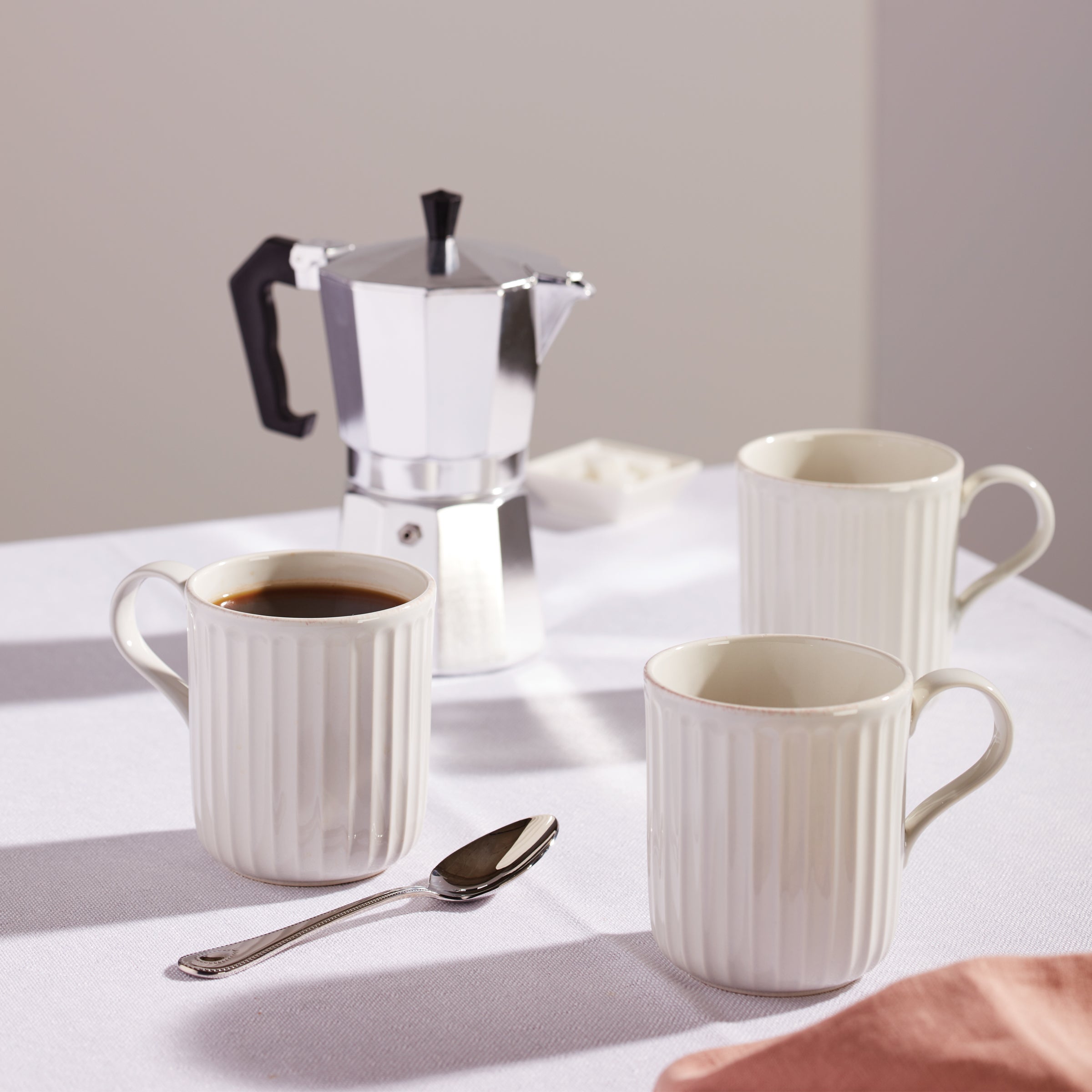 Lenox Fine Lenox Fine French Perle Scallop White Mugs, Set of 4 - Image 2