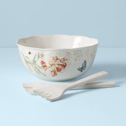 Alternative view of Lenox Fine Lenox Fine Butterfly Meadow Salad Bowl & Servers